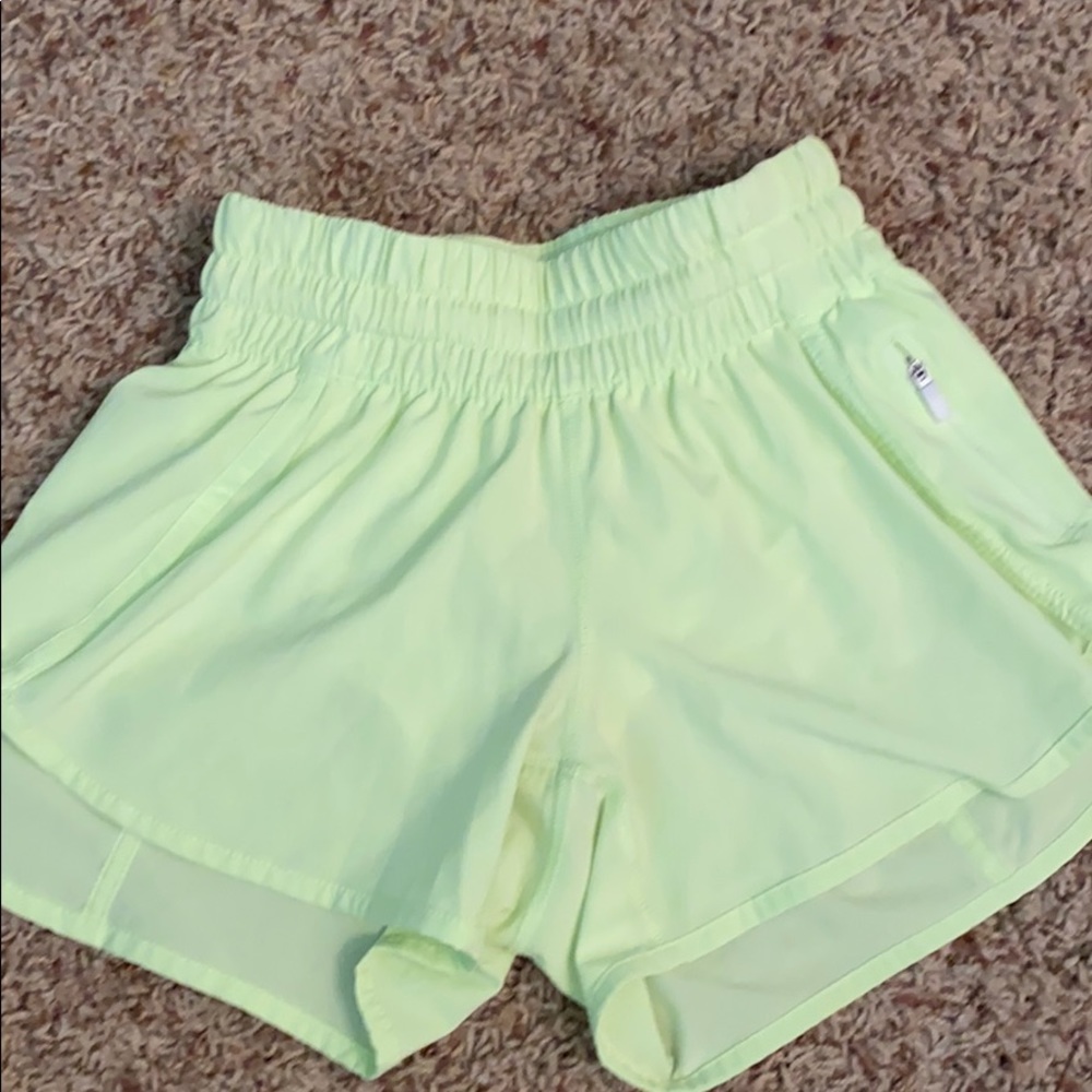 Lululemon hotty hot shorts neon yellow